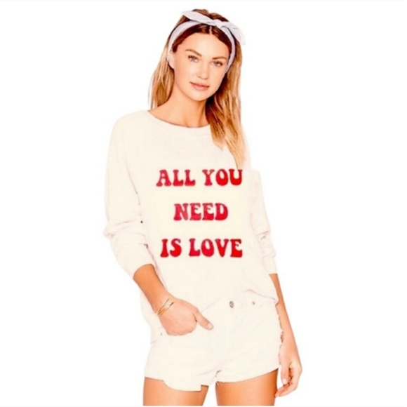 NWT Wildfox "All you need is love" Sweatshirt - Picture 4 of 7